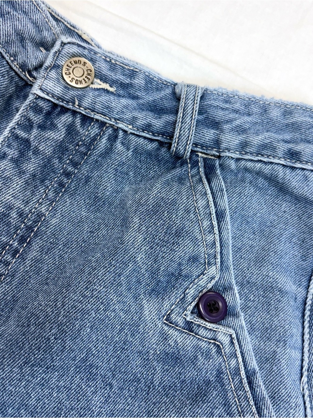 Vintage Cheenos High Waist Denim Jeans Snap Pockets Sz 28